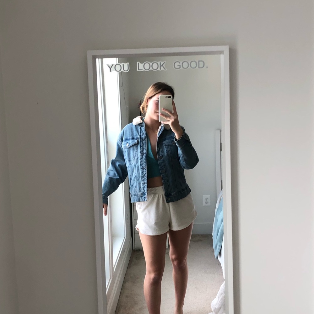 like new denim jacket with fleece inside and color - Picture 13 of 15